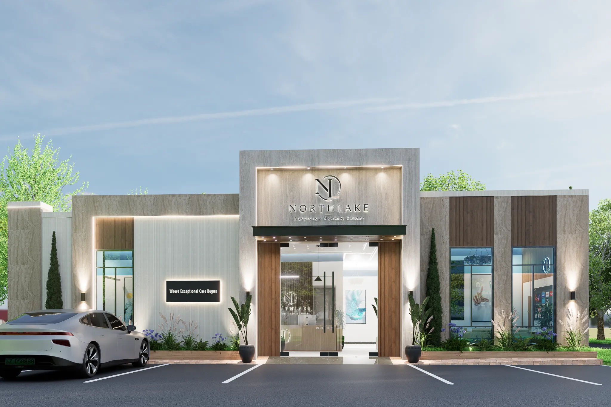 Northlake Concierge Medical Center straight-on front elevation in daylight