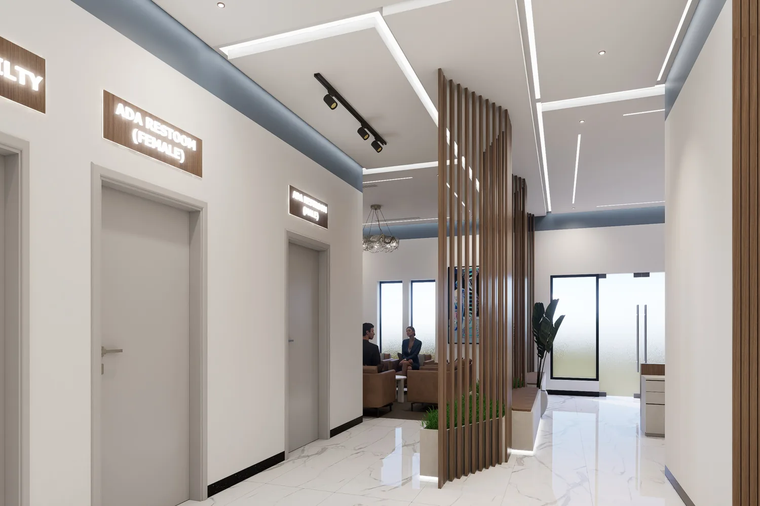 Clinical corridor from reception