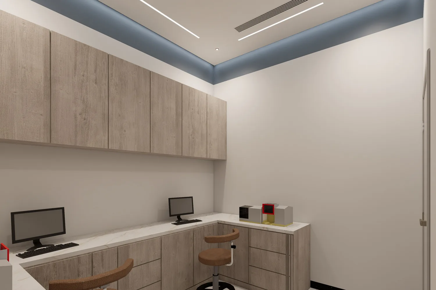 Lab cabinetry rendering